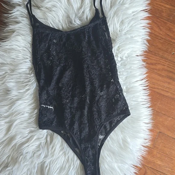 Naked Wardrobe Black Lace Bodysuit - Picture 3 of 5